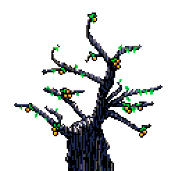 Tree top loquat tree at bottom of page below 'Sheeba' box in Spring Garden