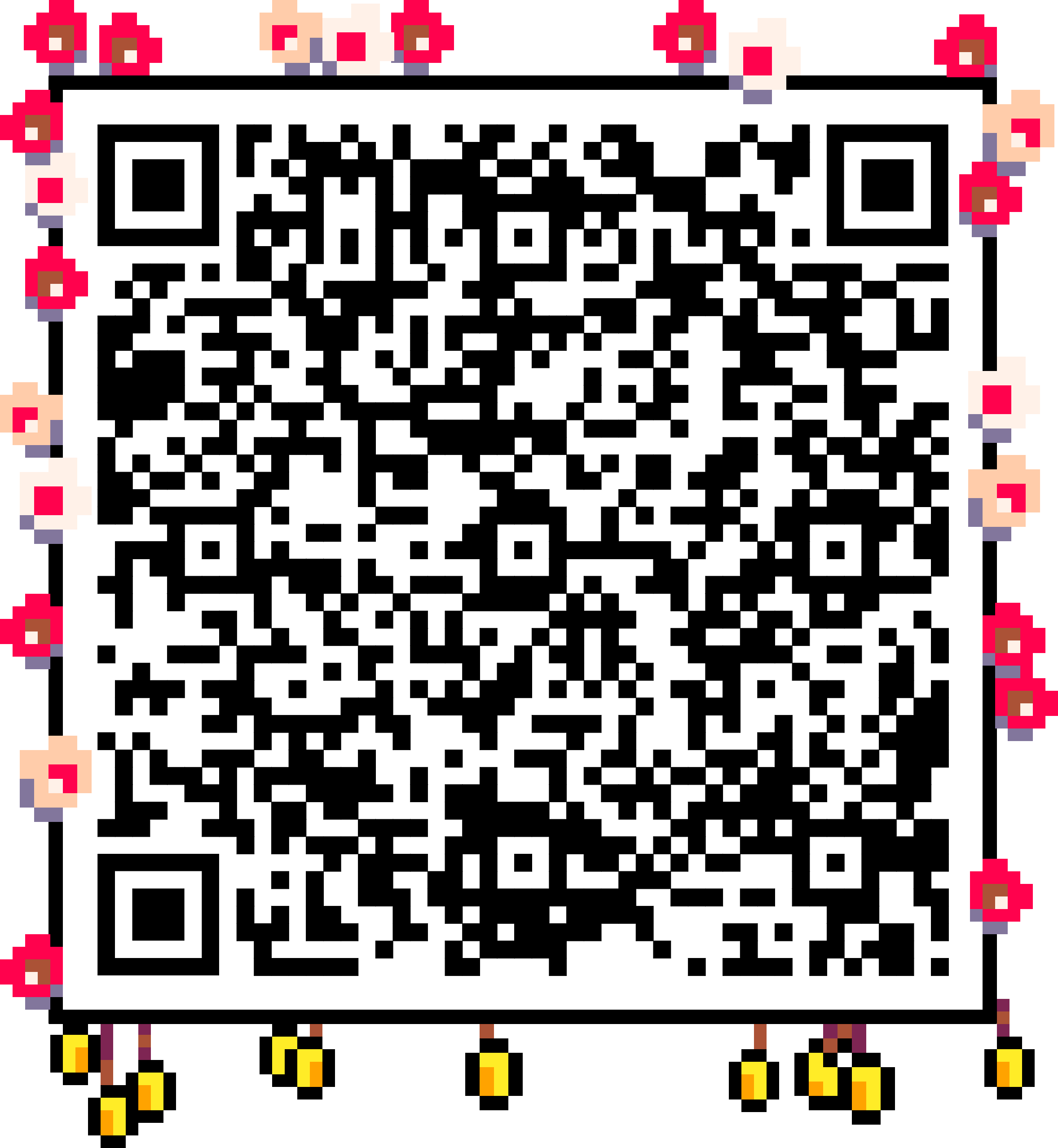 QRcode contact graphic composes email with autumn themed diorama framing