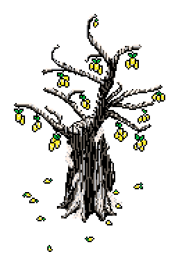 Third plain winter tree in mud, offset furthest right, above the 'Unique Artwork' info box in Winter Garden