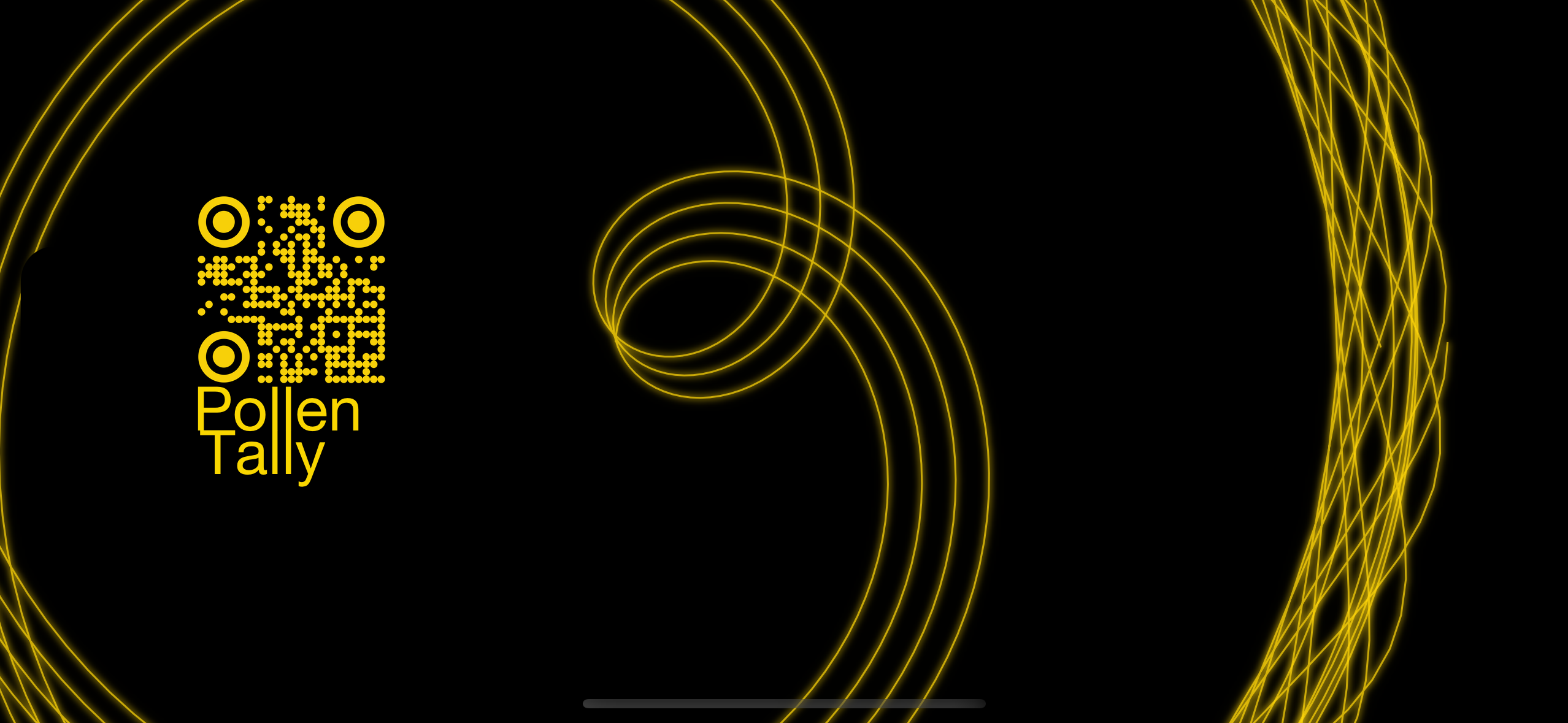 Single screen static landscape advertising featuring two columns witha cascading array of repeat QR codes that all link to the app