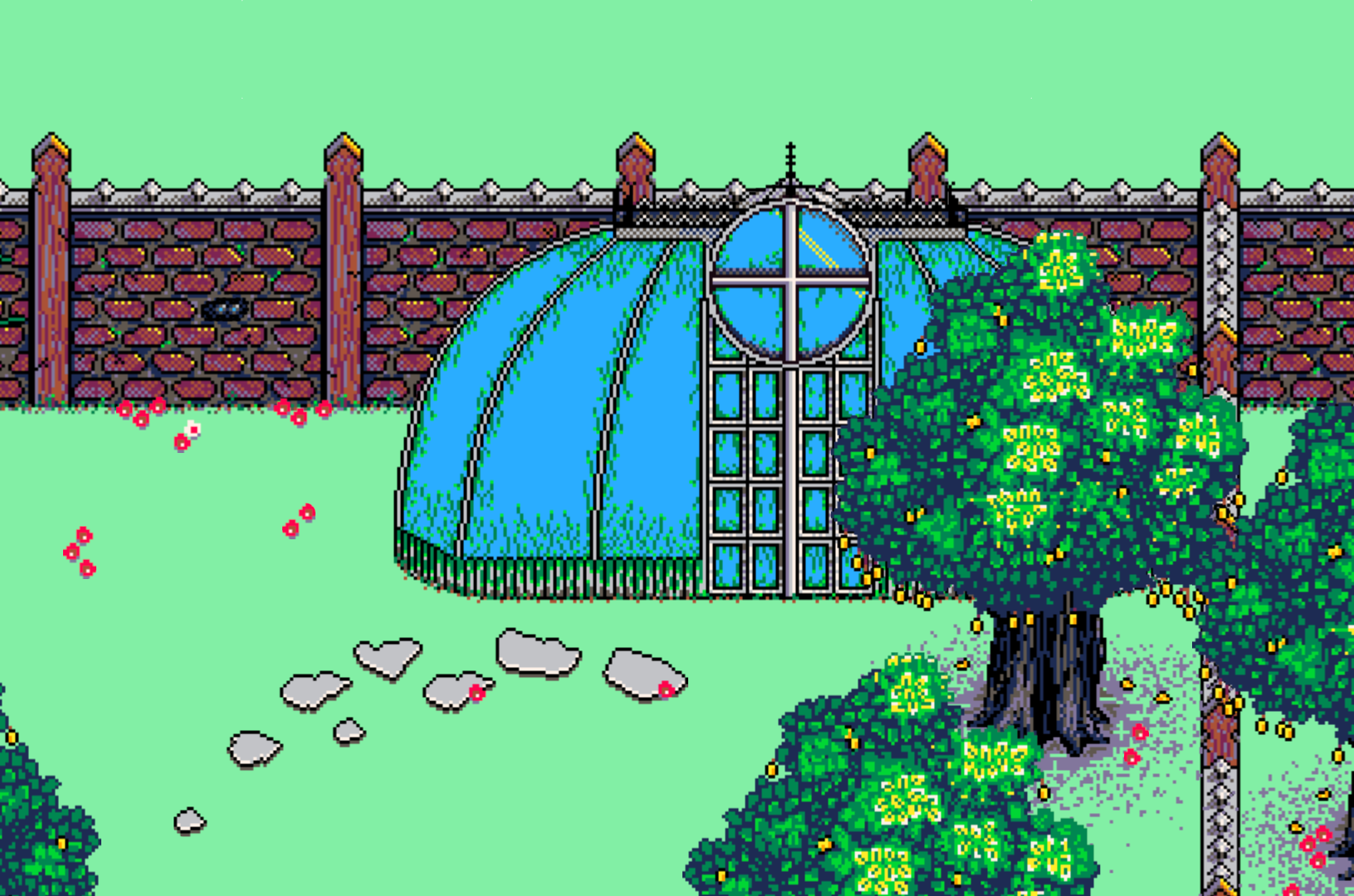 Poster graphic for Fowling Up My Lawn on a tablet orientated to landscape (dark mode)